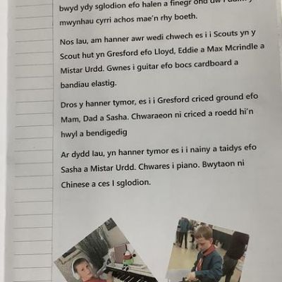 Our KS2 pupils are enjoying taking home Mr. Urdd and sharing some news.