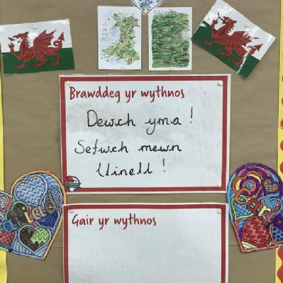 Our Criw Cymraeg promote the weekly Brawddeg yr Wythnos.